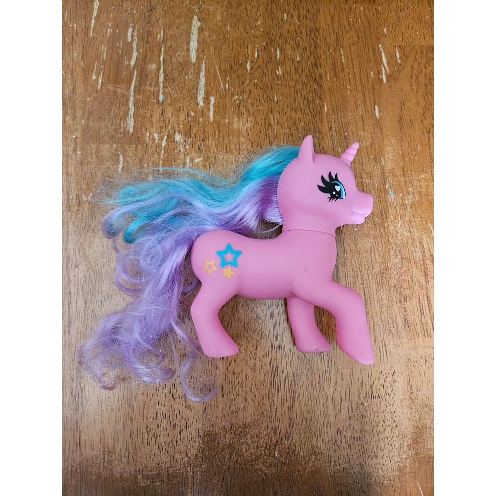 Pink Unicorn Toy with Blue and Purple Mane Pony